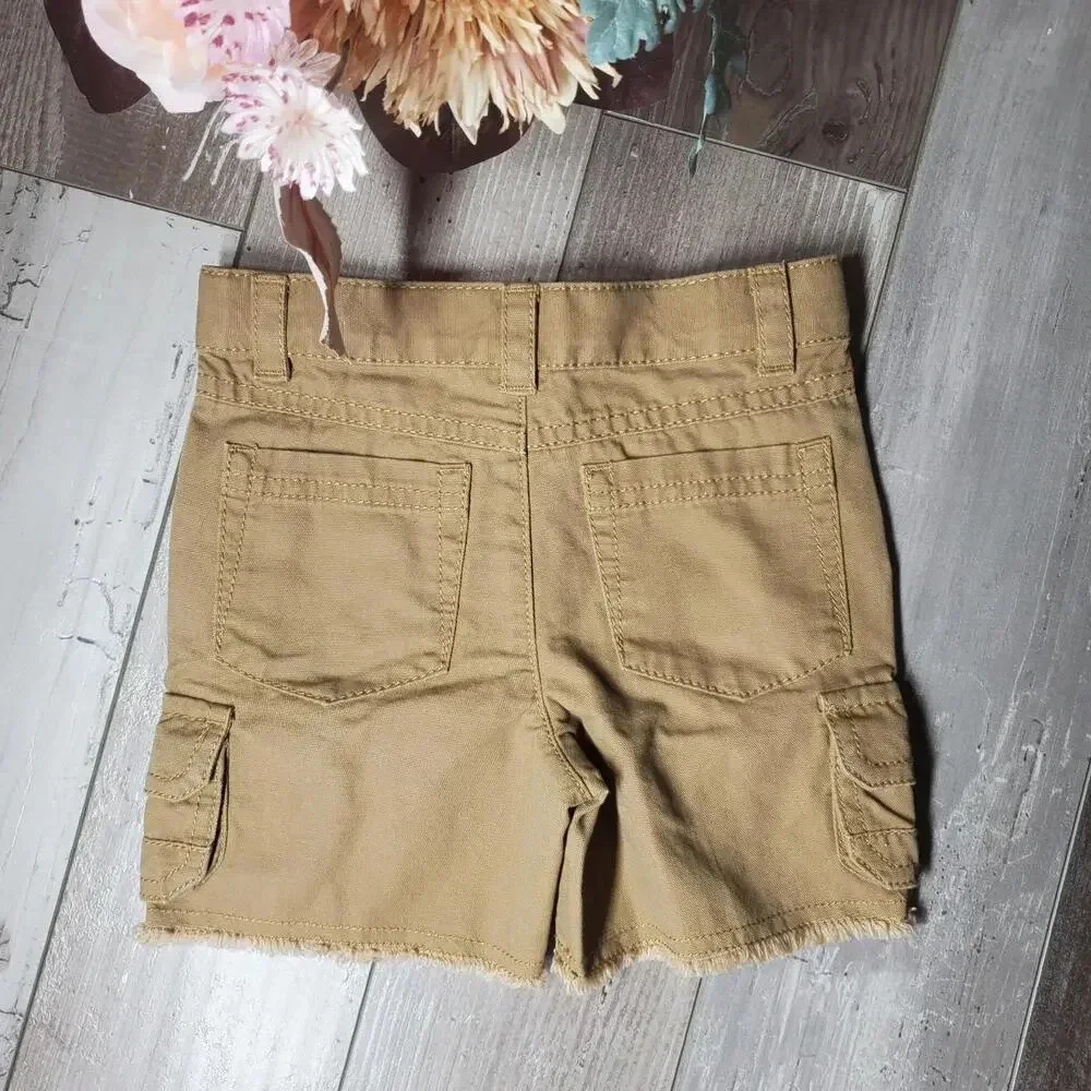 Genuine Kids from OshKosh Tan Raw Hem Cargo Toddler Boy Shorts Size 18m NWOT